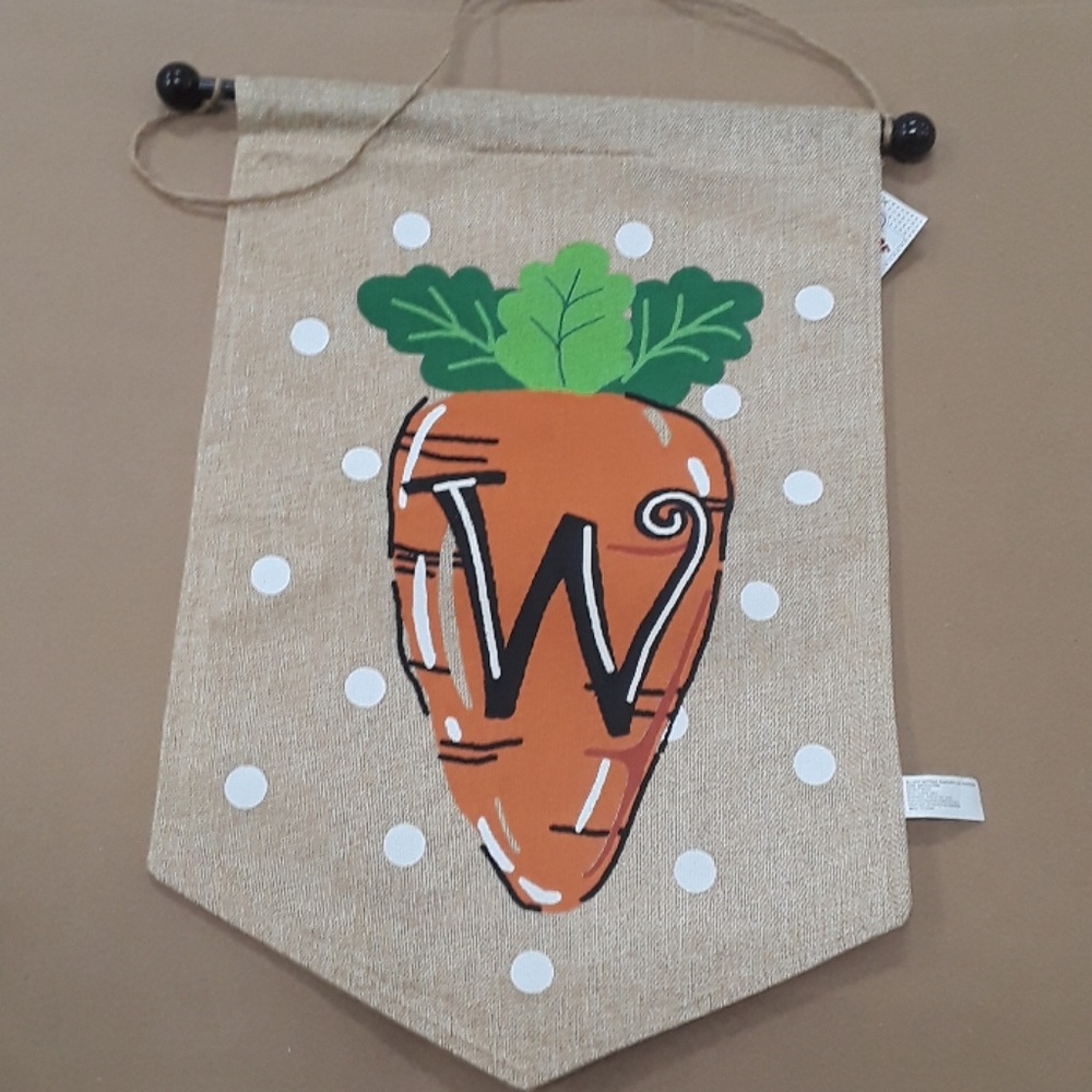 "W" Monogram Spring Easter Hanging Banner New